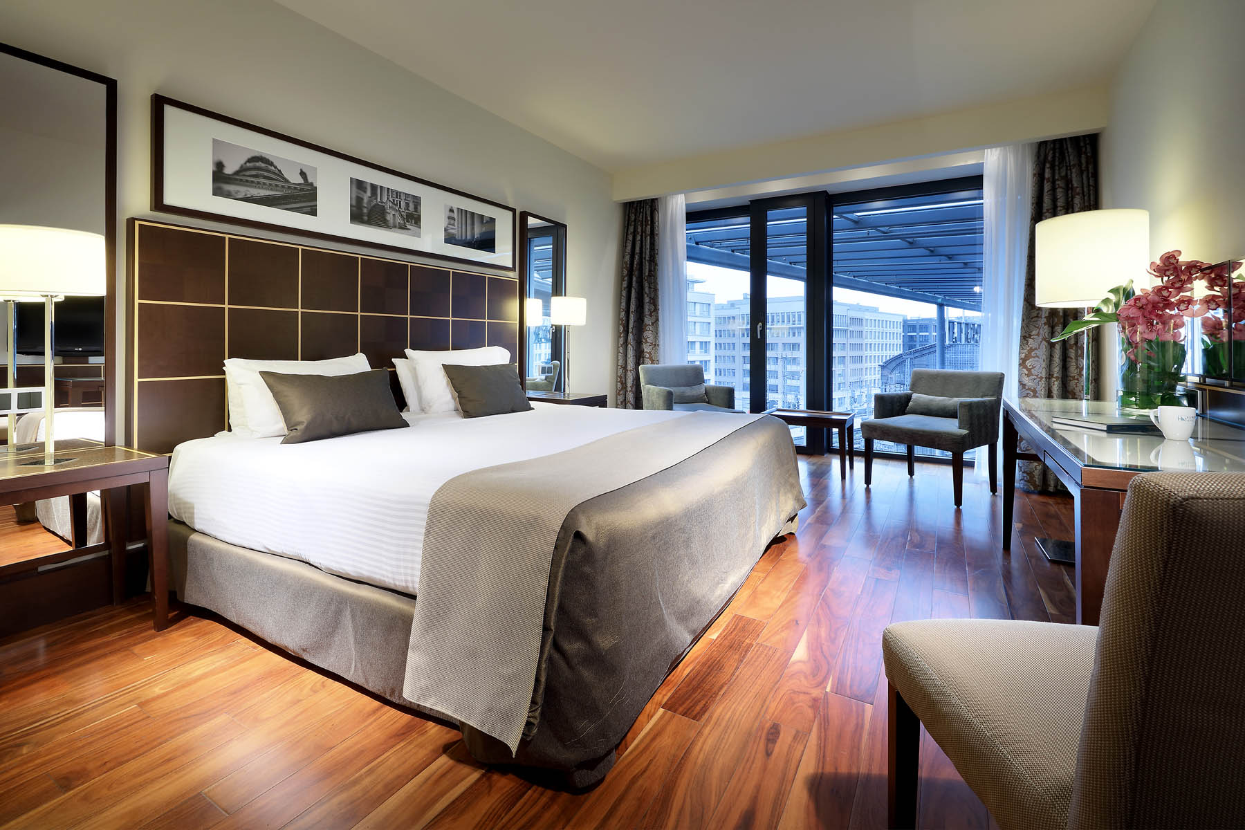 Guest room at the Eurostars Berlin Hotel